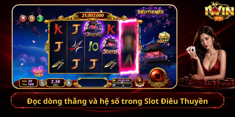 Đọc dòng thắng và hệ số trong Slot Điêu Thuyền