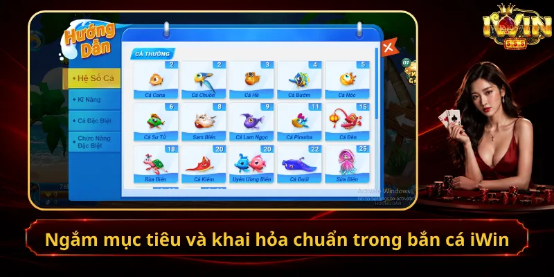 Ngắm mục tiêu và khai hỏa chuẩn trong bắn cá iWin