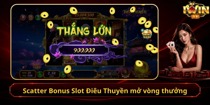 Scatter Bonus Slot Điêu Thuyền mở vòng thưởng